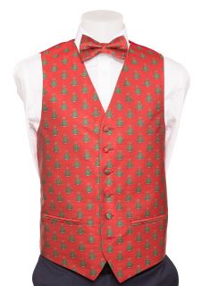 Red Christmas Trees Waistcoat