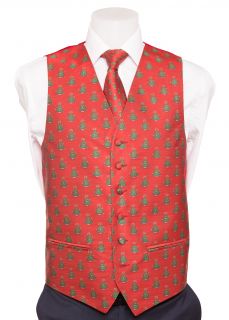 Red Christmas Trees Waistcoat