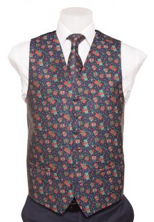 Navy Christmas Presents Waistcoat