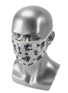 Blue Floral Design Cotton Face Covering