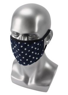 Navy Polka Dot Face Covering