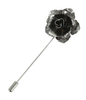 Gunmetal Flower Lapel Pin