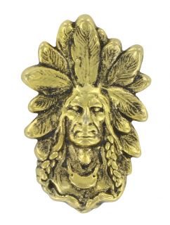Gold Red Indian Pin