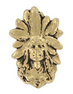 Gold Red Indian Badge