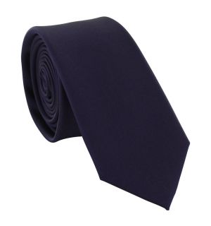 Purple Boys Plain Tie & Contrast Floral Pocket Square Set