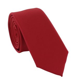 Red Boys Plain Tie & Contrast Floral Pocket Square Set