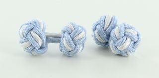 Light Blue & White Silk Knots