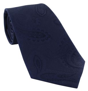 Navy Paisley Silk Tie
