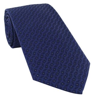 Navy Pattern Silk & Lurex Tie