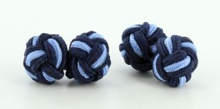Navy & Light Blue Silk Knots