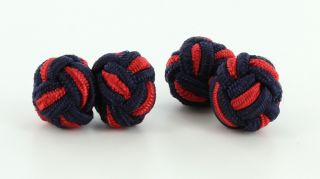 Navy & Red Silk Knots