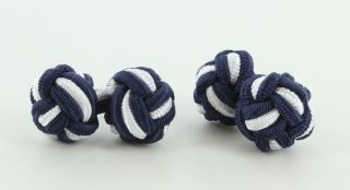 Navy & White Silk Knots