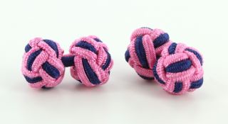 Pink & Navy Silk Knots