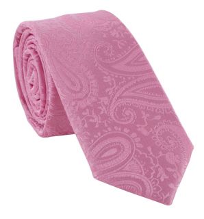 Boys Pink Tonal Paisley Tie & Pocket Square Set