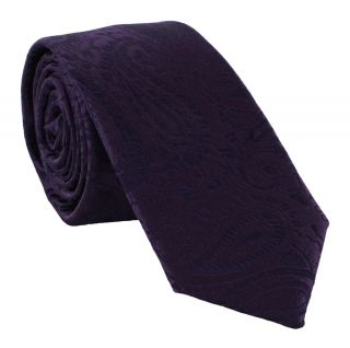 Boys Purple Tonal Paisley Tie & Pocket Square Set