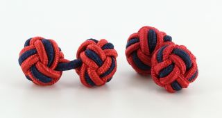 Red & Navy Silk Knots