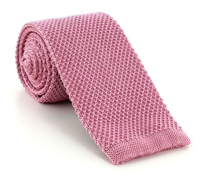 Neckwear and Accessories Pink Skinny Silk Knitted Tie Michelsons Michelsons