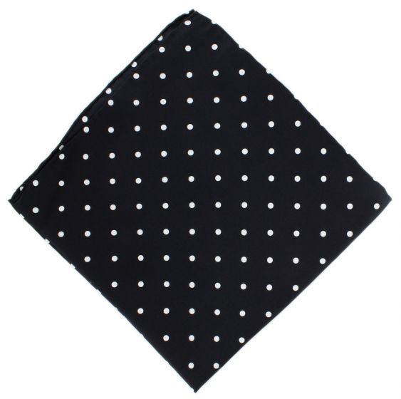 Neckwear and Accessories Black Polka Dot Silk Pocket Square Michelsons ...