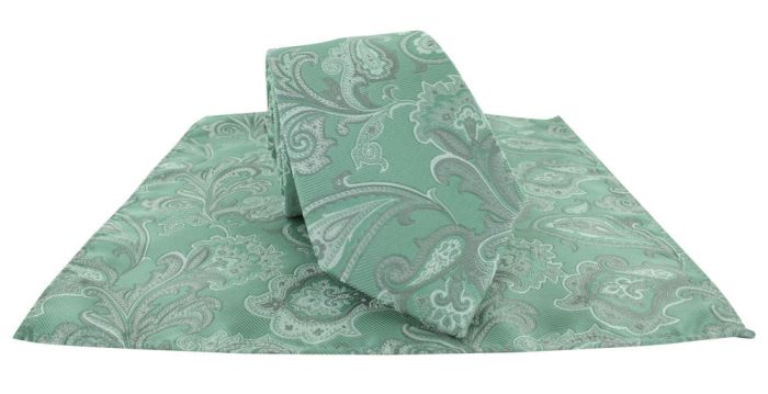 Neckwear and Accessories Green Vintage Paisley Tie  Pocket Square Set  Michelsons
