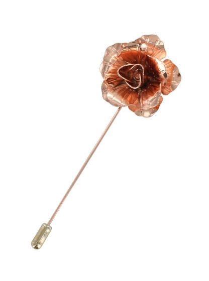 Metal flower outlet lapel pin