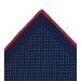 Navy with Red Pin Dot With Border Silk Pocket Square