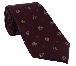 Wine Petal Floral Polyester Tie