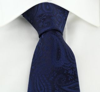 Navy Tonal Paisley Tie & Pocket Square Set
