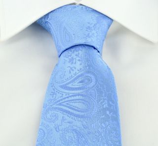 Light Blue Tonal Paisley Tie & Pocket Square Set
