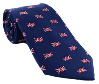 Small Union Jack All Over Pattern Silk Tie
