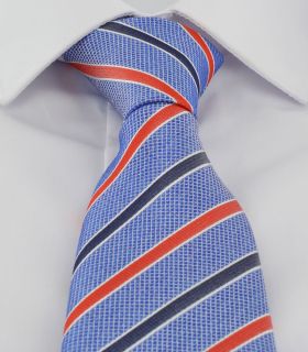 Navy & red Stripe Silk Tie