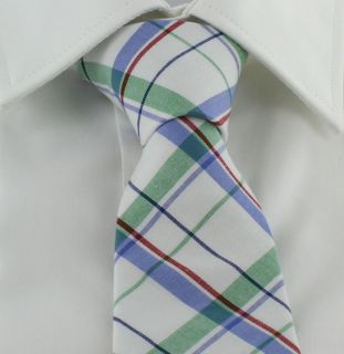 1937 London Green Open Check Skinny Cotton Tie