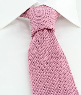 Pink Skinny Silk Knitted Tie