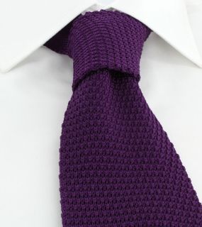 Purple Wide Silk Knitted Tie