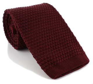 Wine Wide Silk Knitted Tie