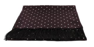Burgundy Wide Polka Dot Silk Scarf