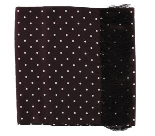 Burgundy Wide Polka Dot Silk Scarf