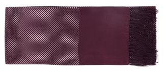 Burgundy Narrow Pin Dot Silk Scarf