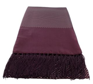 Burgundy Narrow Pin Dot Silk Scarf