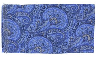 Blue Paisley Silk Scarf