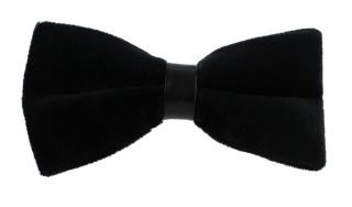 Black with Black Velvet Ready Tied Bow Tie