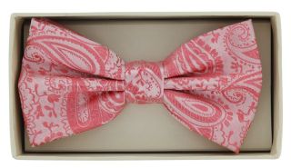 Coral Tonal Paisley Bow Tie
