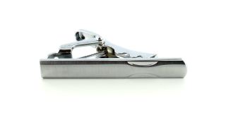 Silver Small Engraved Semi Circle Tie Clip