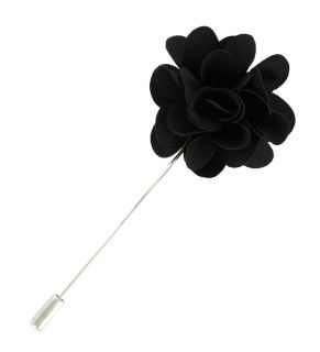 Black Flower Lapel Pin
