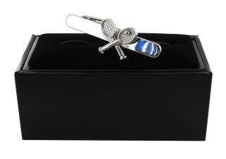 Silver Tennis Racket Tie Clip