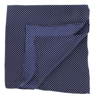 Navy Pin Dot Silk Pocket Square