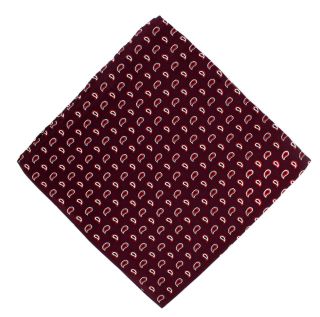 Burgundy Small Pine Silk Pocket Square