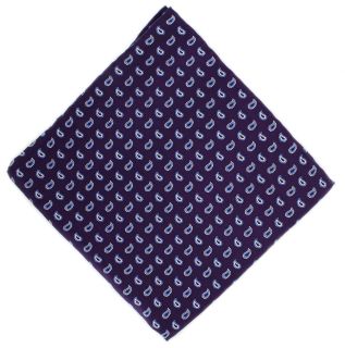 Purple Small Pine Silk Pocket Square