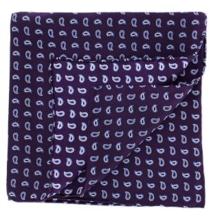 Purple Small Pine Silk Pocket Square