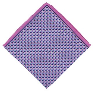Pink Square Geo Silk Pocket Square