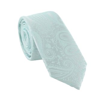 Boys Mint Tonal Paisley Tie & Pocket Square Set